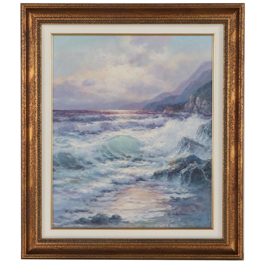 G. Negrete Seascape Oil Painting