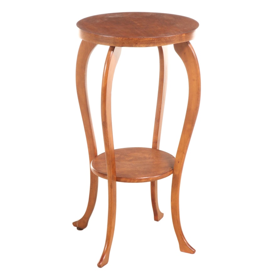 Classical Style Two-Tiered Wood Side Table, 20th Century