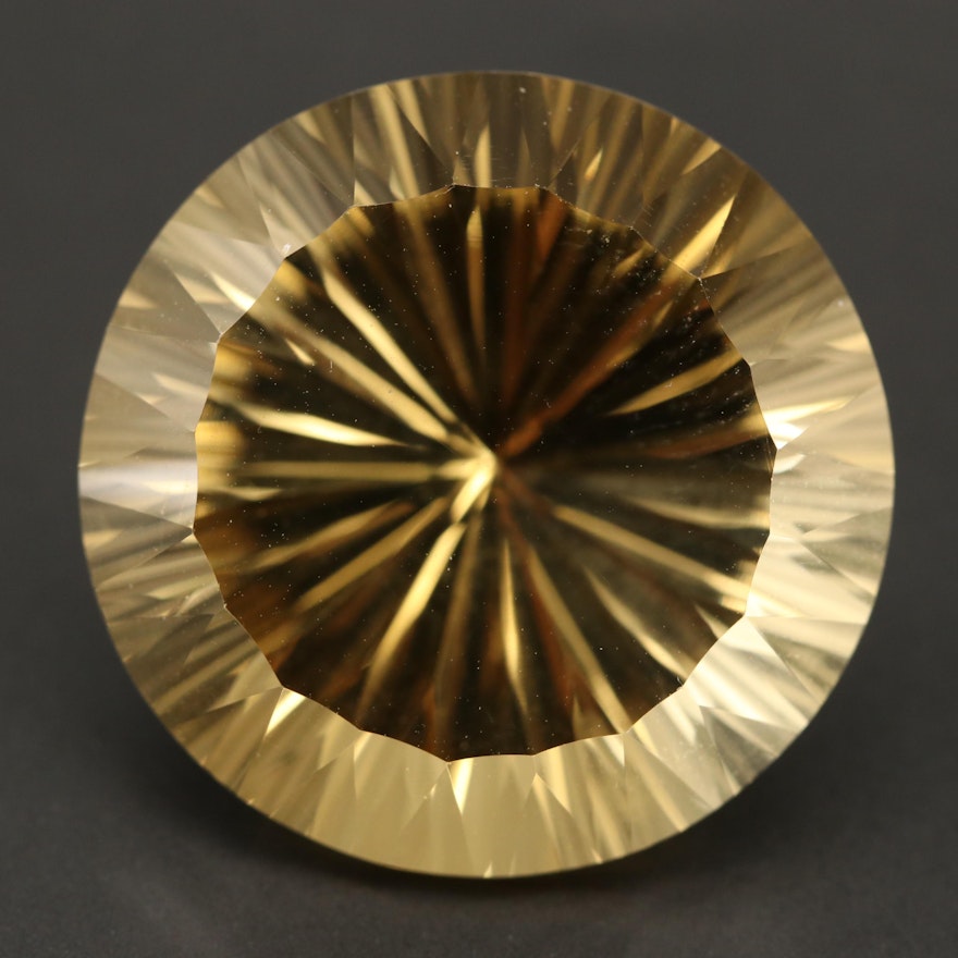 Loose 25.25 CT Round Faceted Citrine