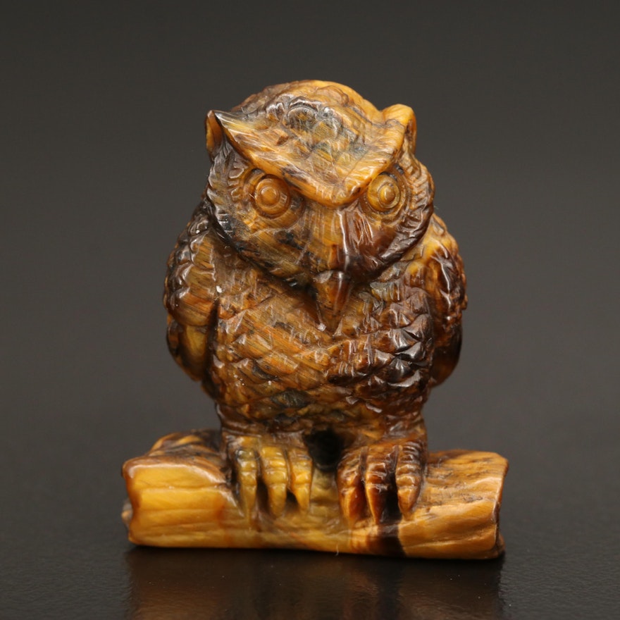 Loose Tiger's Eye Owl Figurine