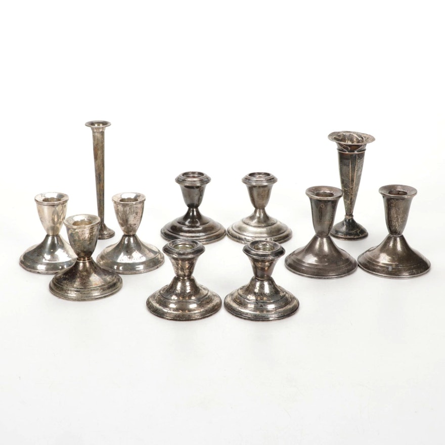 Empire and Duchin Operation Sterling Silver Weighted Candlesticks and More