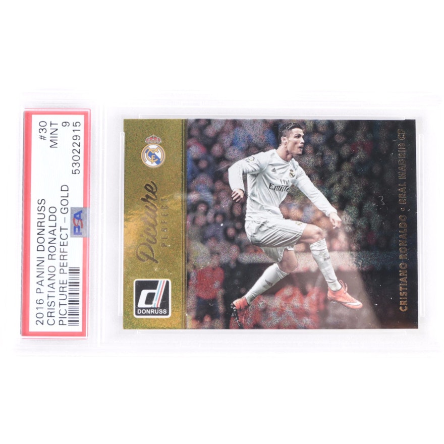 2016 Cristiano Ronaldo Panini Donruss #30 PSA Mint 9 Soccer Card