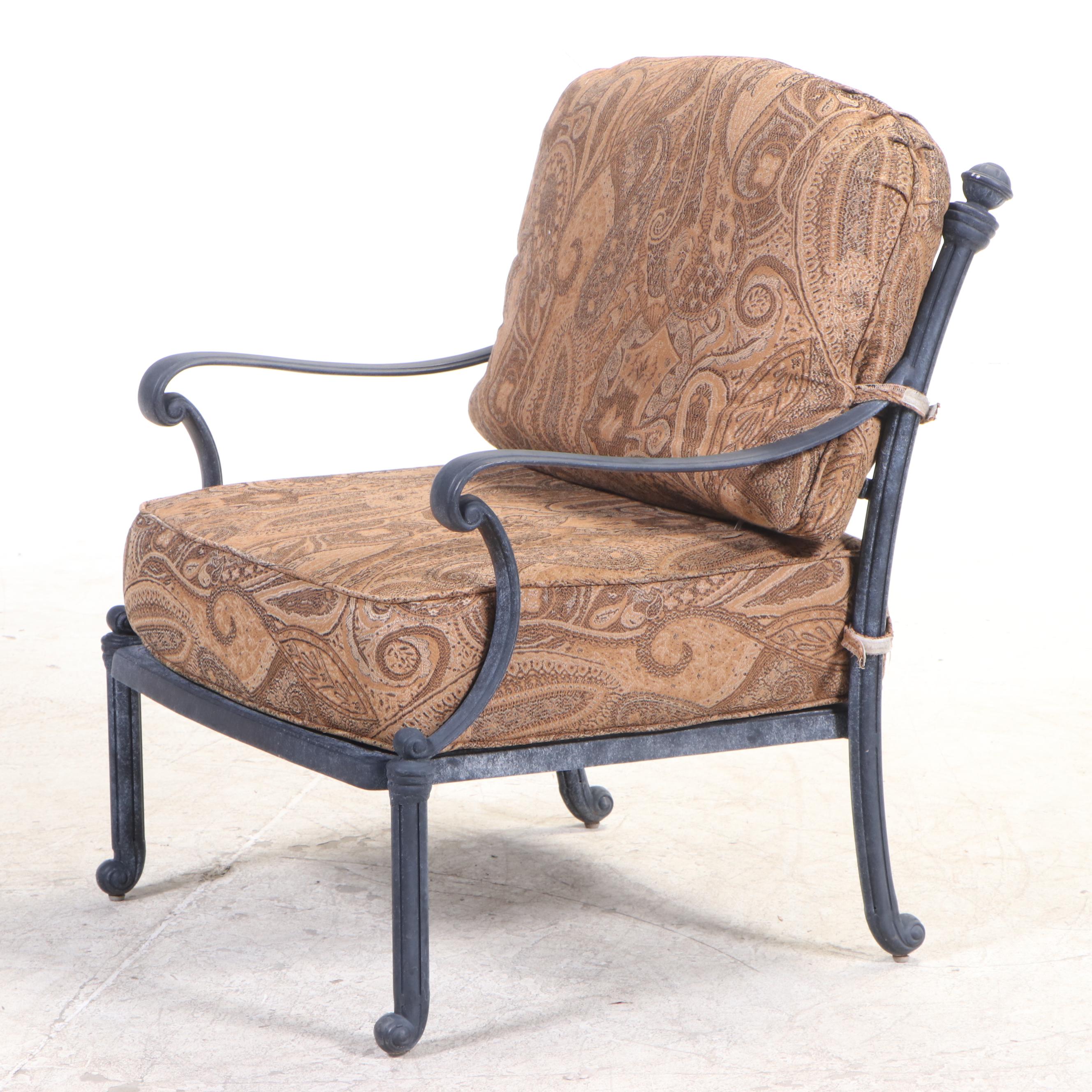 Cast Aluminum Patio Lounge Chair with Ottoman EBTH