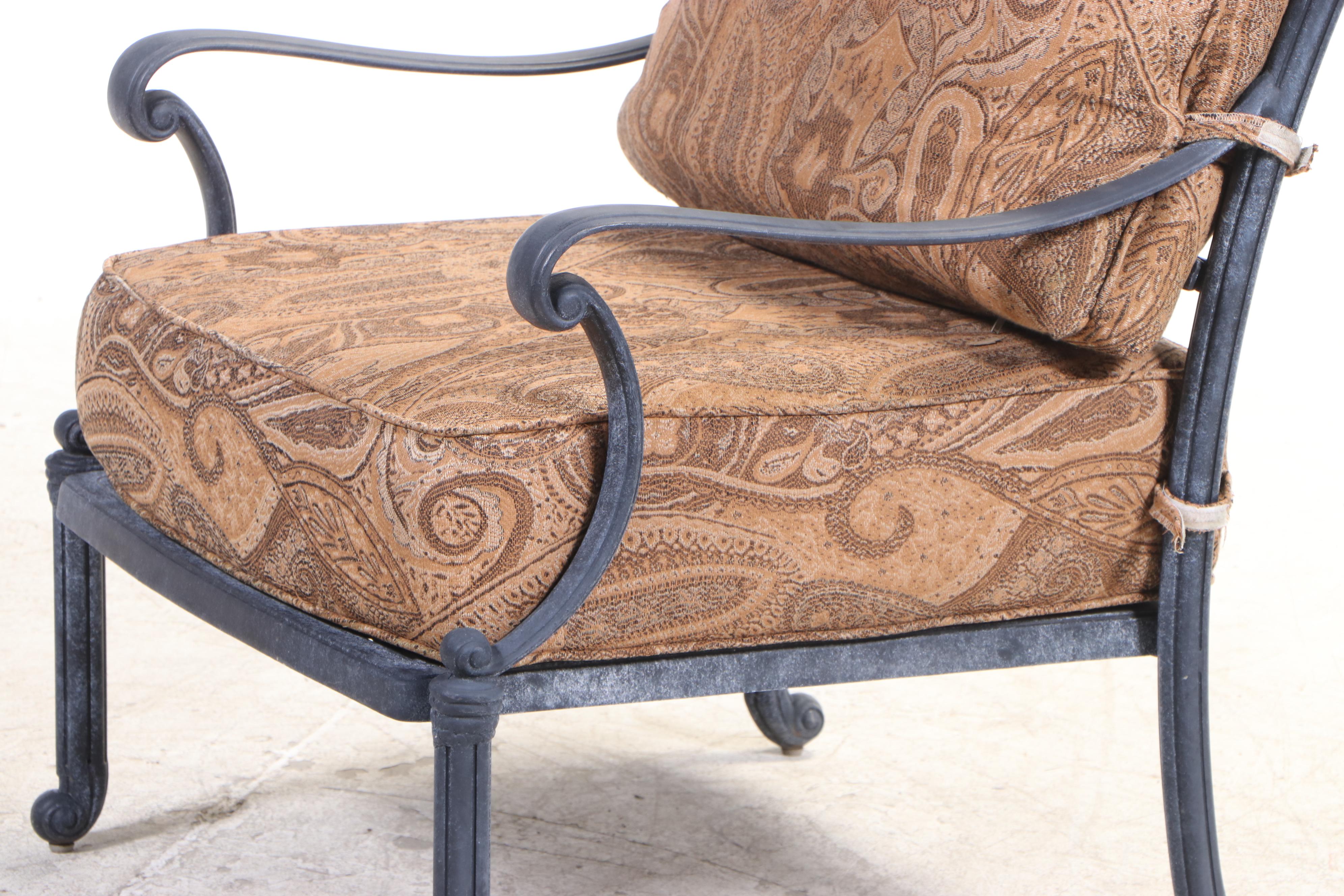 Cast Aluminum Patio Lounge Chair with Ottoman EBTH