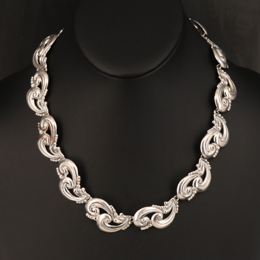 Mexican Sterling Scrollwork Necklace