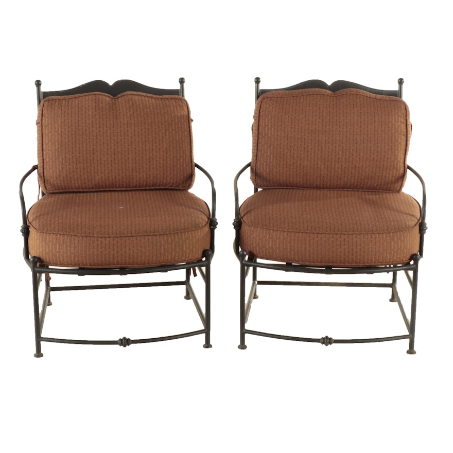 Pair of Wrought Iron Lounge Chairs