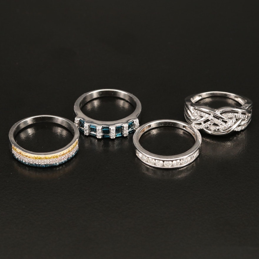 Sterling Rings Including Diamond and Cubic Zirconia