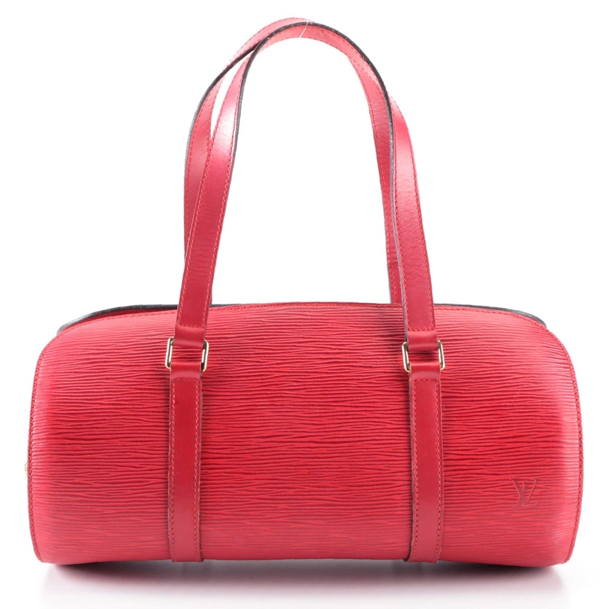 Louis Vuitton Soufflot in Castilian Red Epi and Smooth Leather