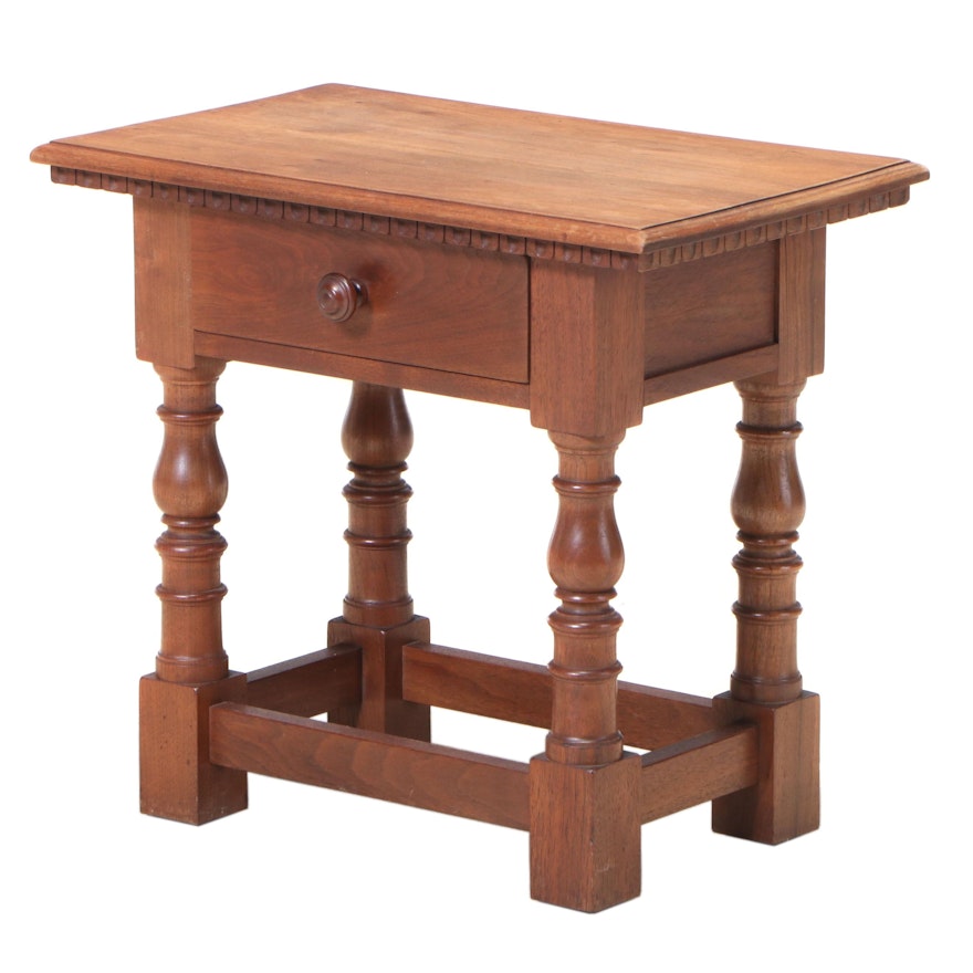 George II Style Walnut End Table with Drawer