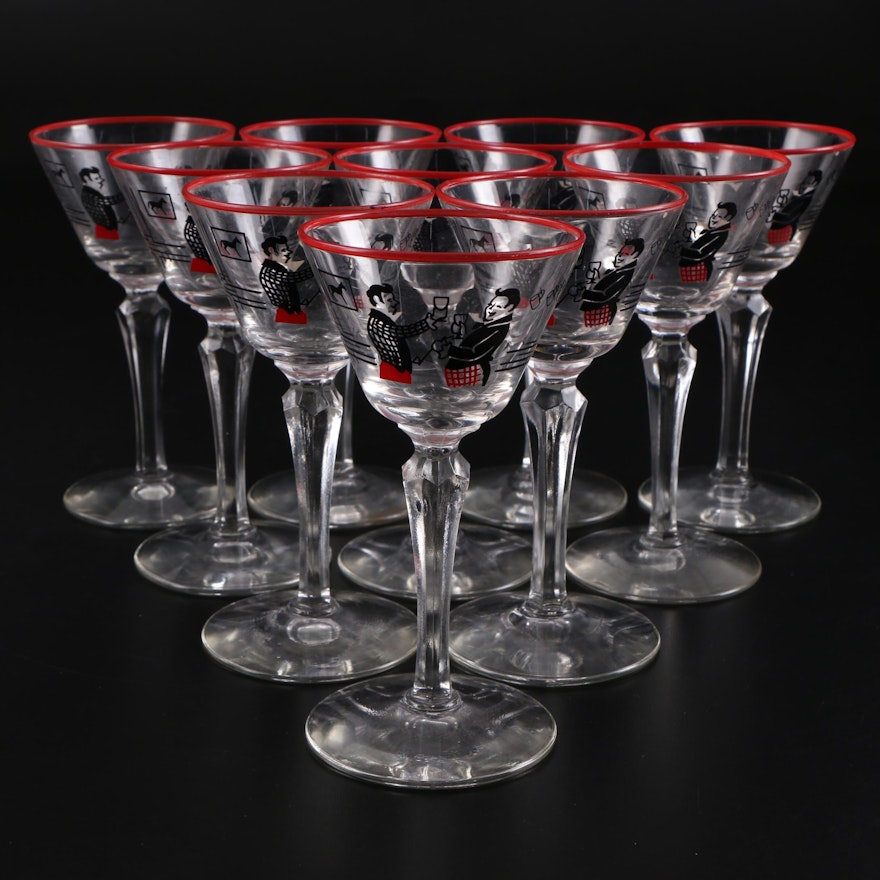 Libbey "Pickwick" Liquor Cocktail Glasses, Mid-20th Century