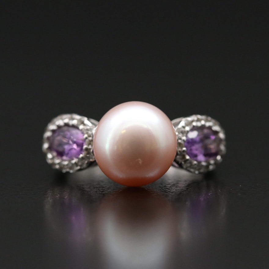 Pearl, Amethyst and Gemstone Ring