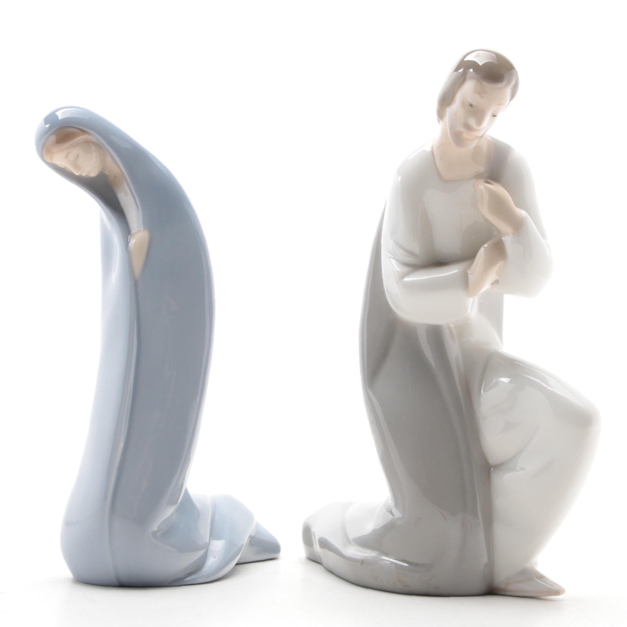 Lladró "Madonna" and "St. Joseph" Porcelain Figurines by Fulgencio García
