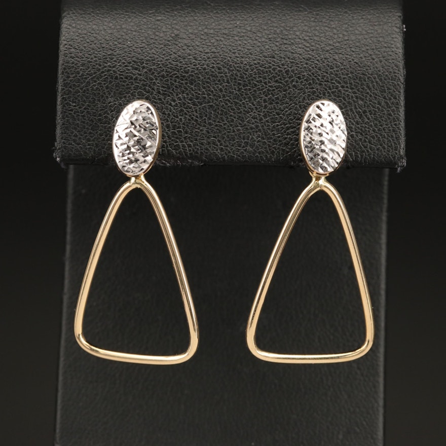Italian 14K Triangular Drop Earrings