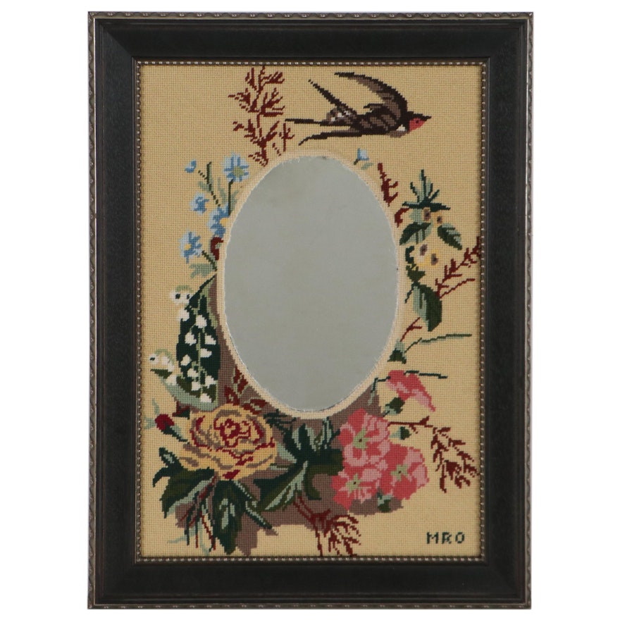 Needlepoint Mirror Attributed to Mary O'Donnell, Late 20th Century
