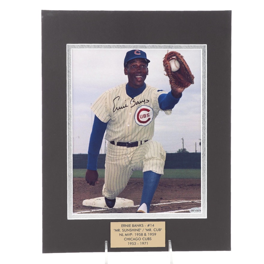 Ernie Banks "Mr Cub" Signed Career Achievements Signed Photo Print, COA