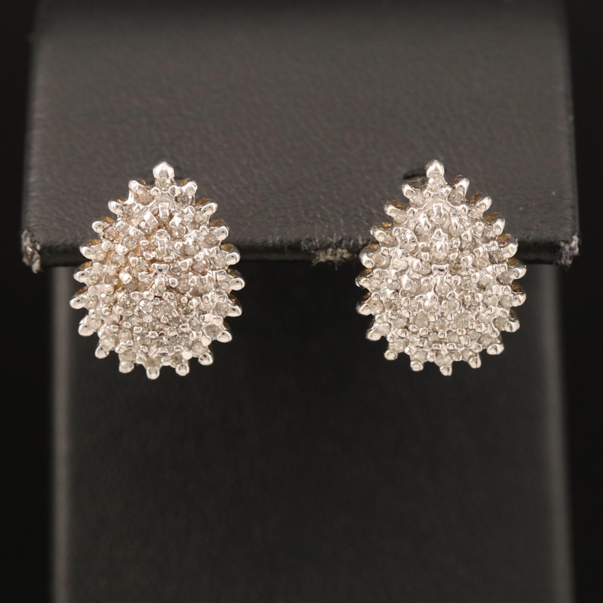 14K 0.50 CTW Diamond Cluster Earrings