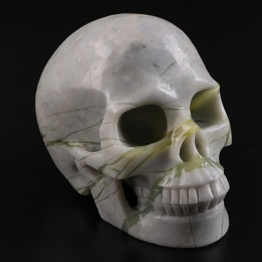 Carved Picasso Stone Skull