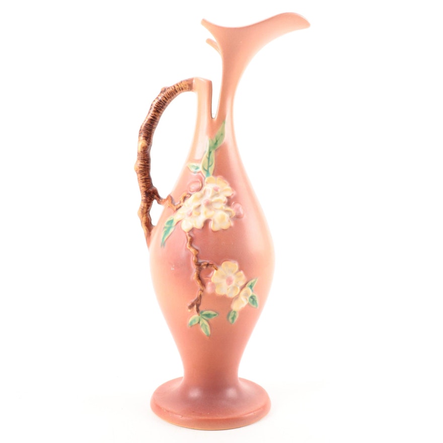 Roseville Pottery "Apple Blossom" Ewer, Mid-20th Century