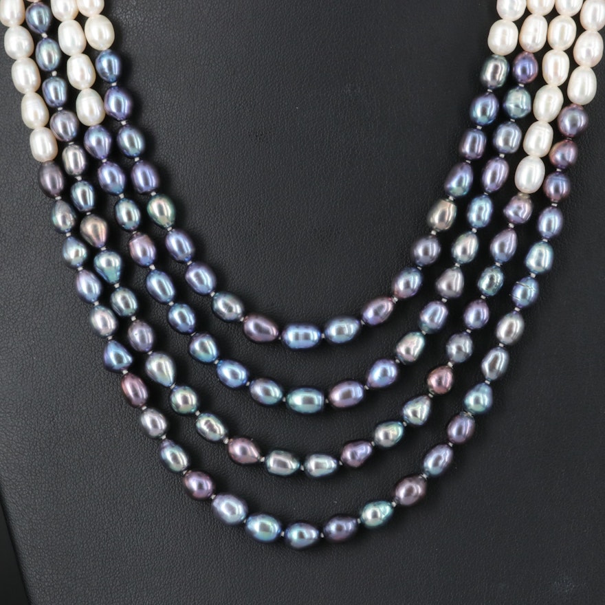 Sterling Pearl Multi-Strand Necklace