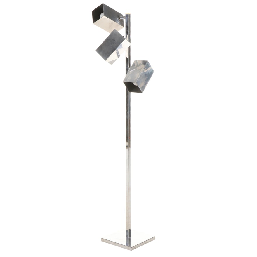 MCM Chrome 3-Light Floor Lamp in the Manner of Robert Sonneman