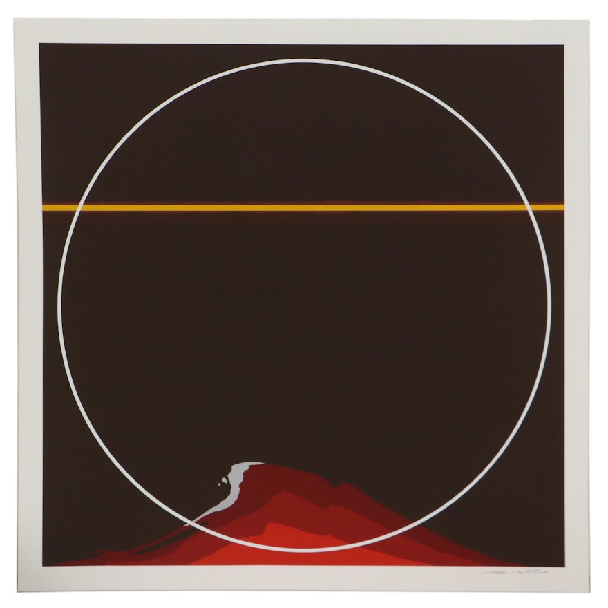 Thomas Whelan Benton Serigraph "Red Mountain," 1981