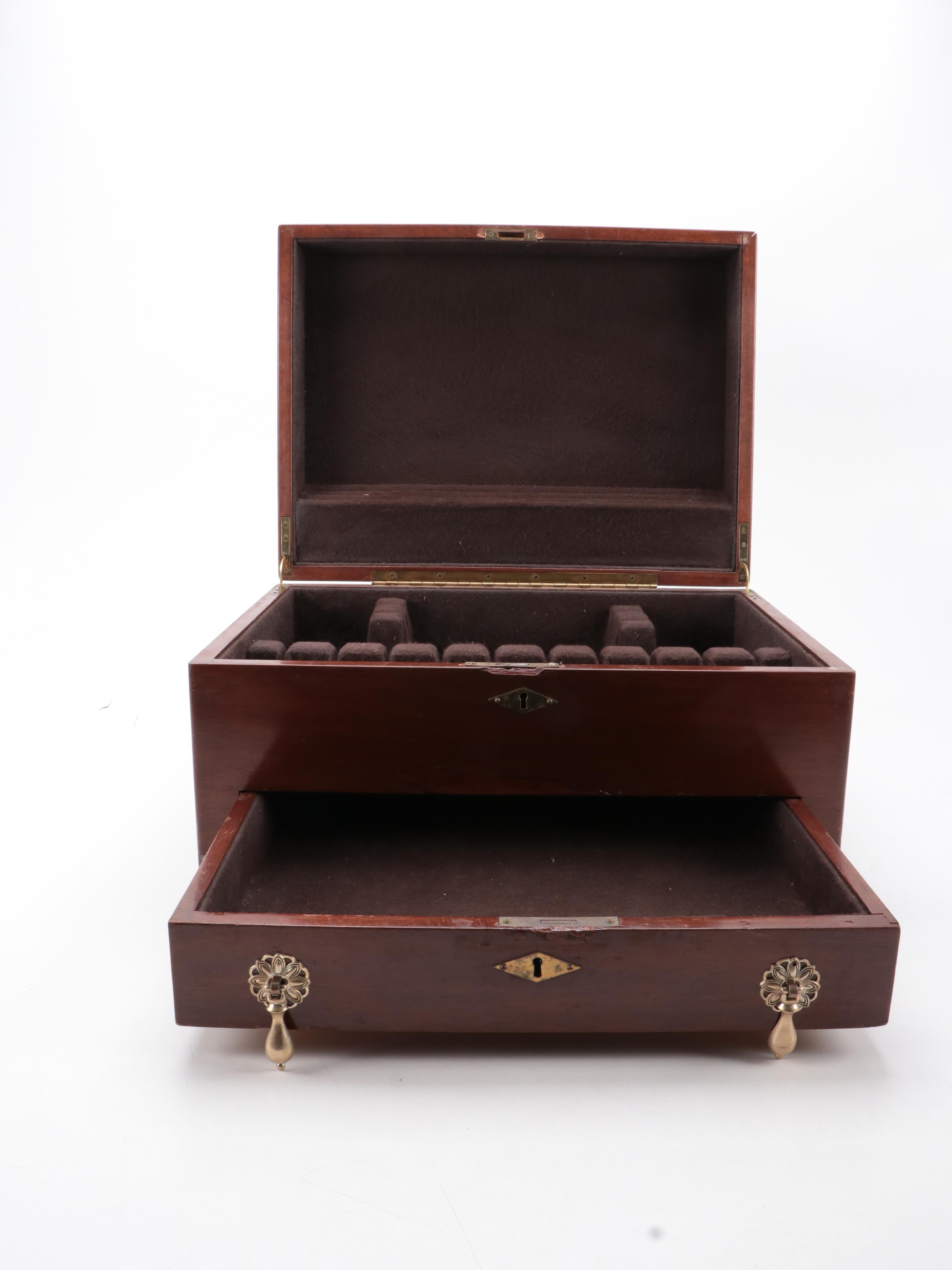 Walnut Flatware Storage Chest, 20th Century EBTH
