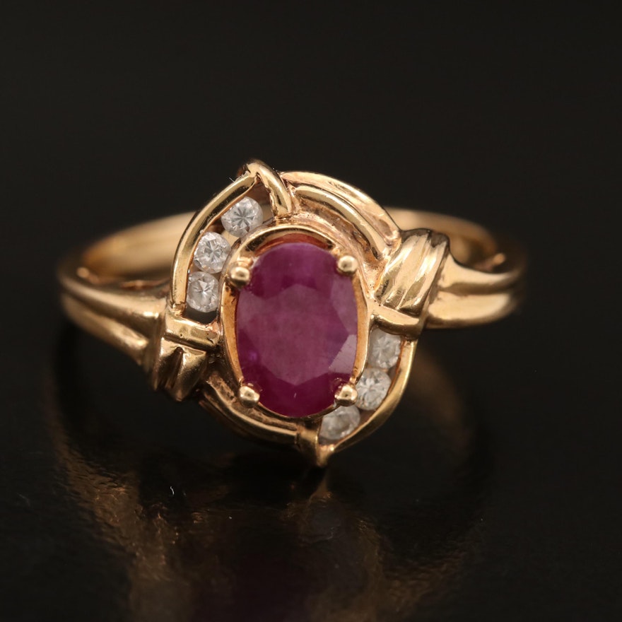 14K 1.25 CT Ruby and Diamond Ring