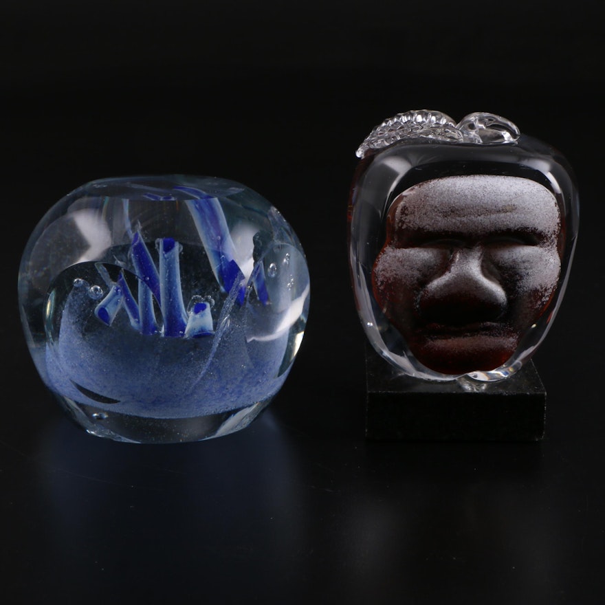 Andy Hudson Handblown Art Glass Paperweights, Late 20th Century
