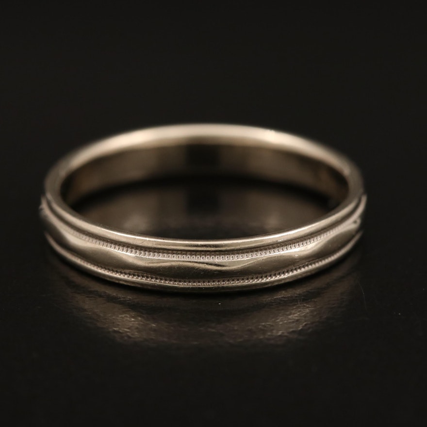 14K Patterned Band with Milgrain Detail