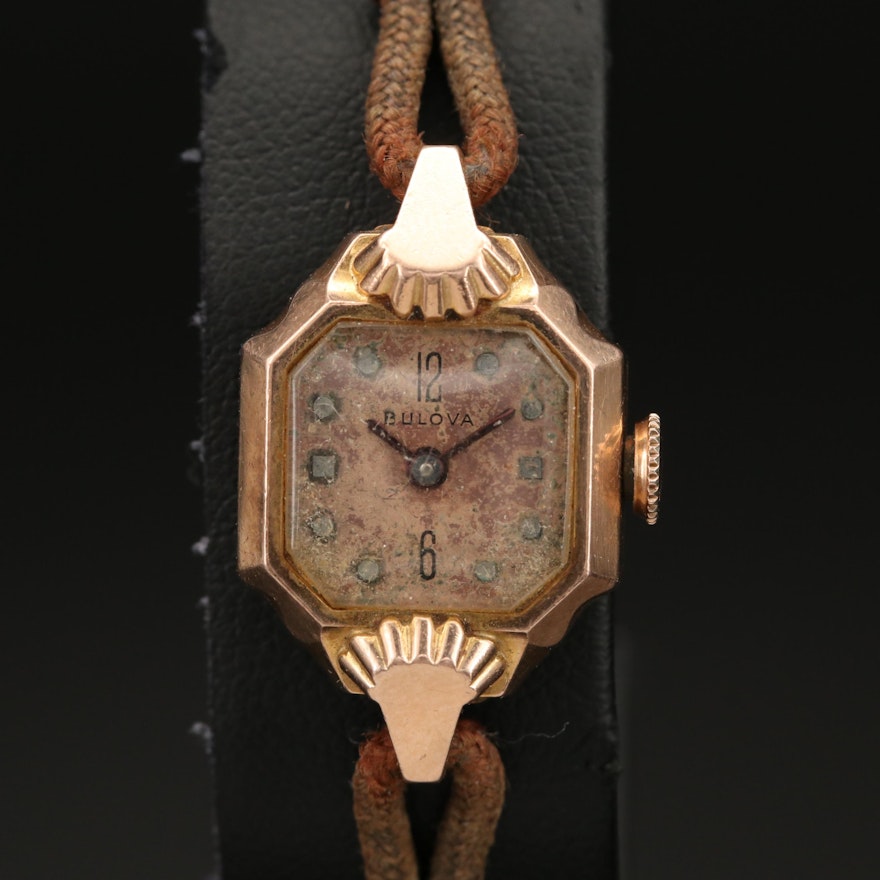 Vintage Bulova Rose Gold Wristwatch