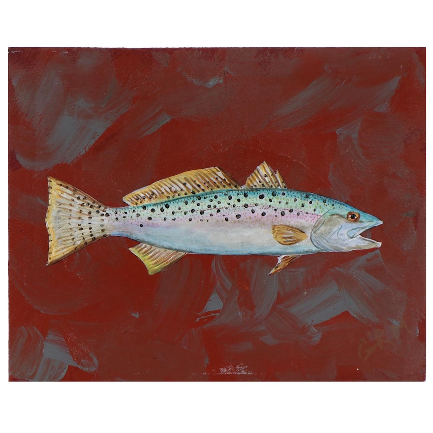 George McElveen Acrylic Painting "Spotted Seatrout," 2021