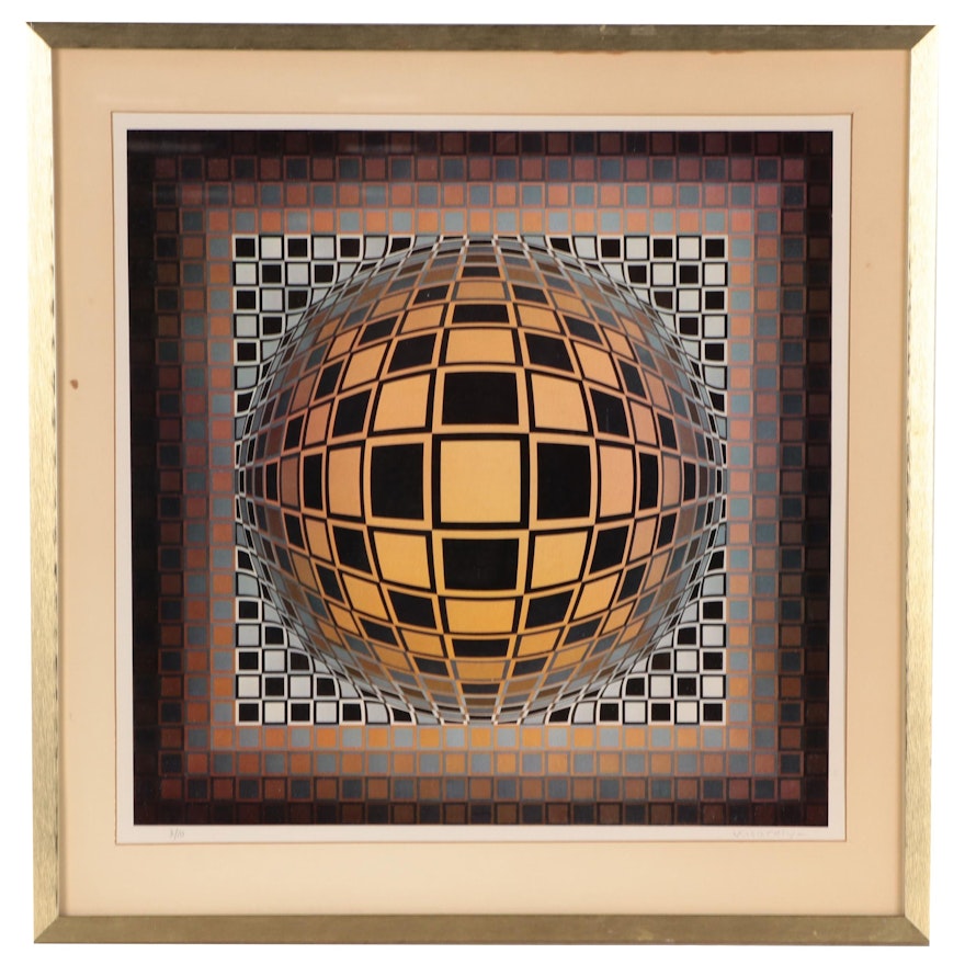 Offset Lithograph After Victor Vasarely "Zeng"