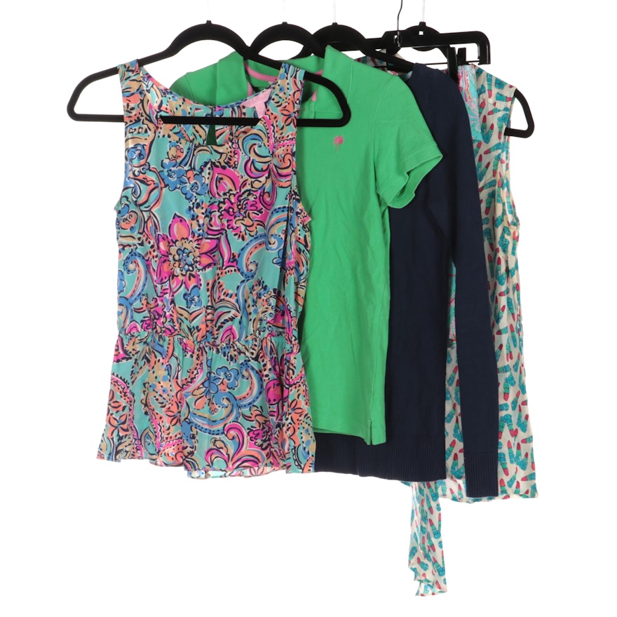 Lilly Pulitzer Polo Shirt, Cotton Sweater, and Printed Sleeveless Tops