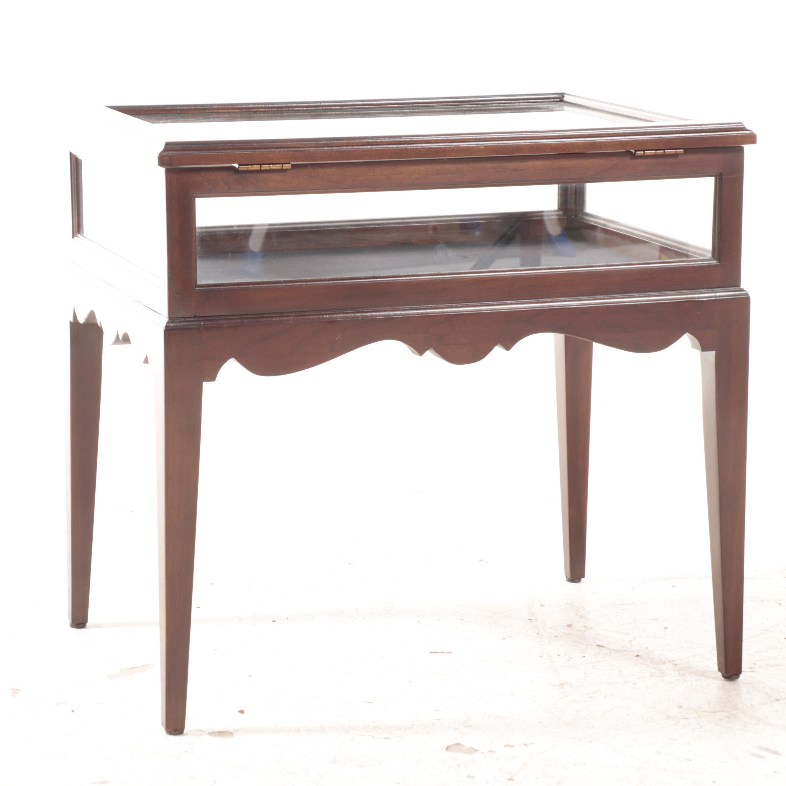 Contemporary Mahogany Finish LiftTop Display Case Side Table EBTH