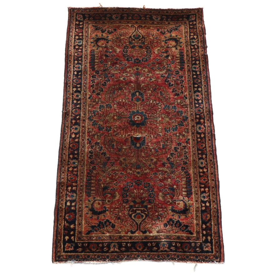 2'1 x 4' Hand-Knotted Persian Sarouk Accent Rug