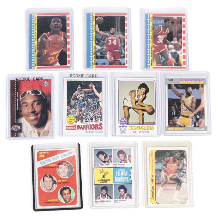 1970s-1990s Basketball Cards and Stickers, Kobe Bryant and Robert Parish Rookies