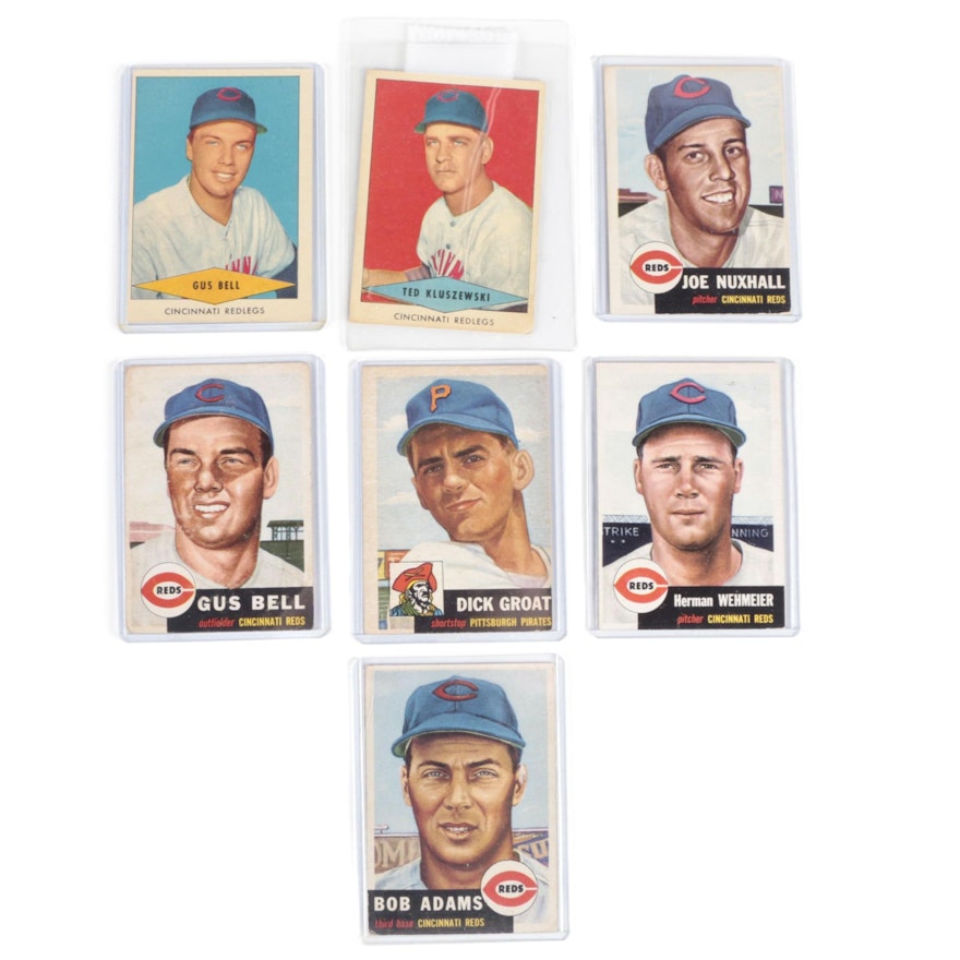 1953-1954 Topps and Red Heart Baseball Cards with Star Players