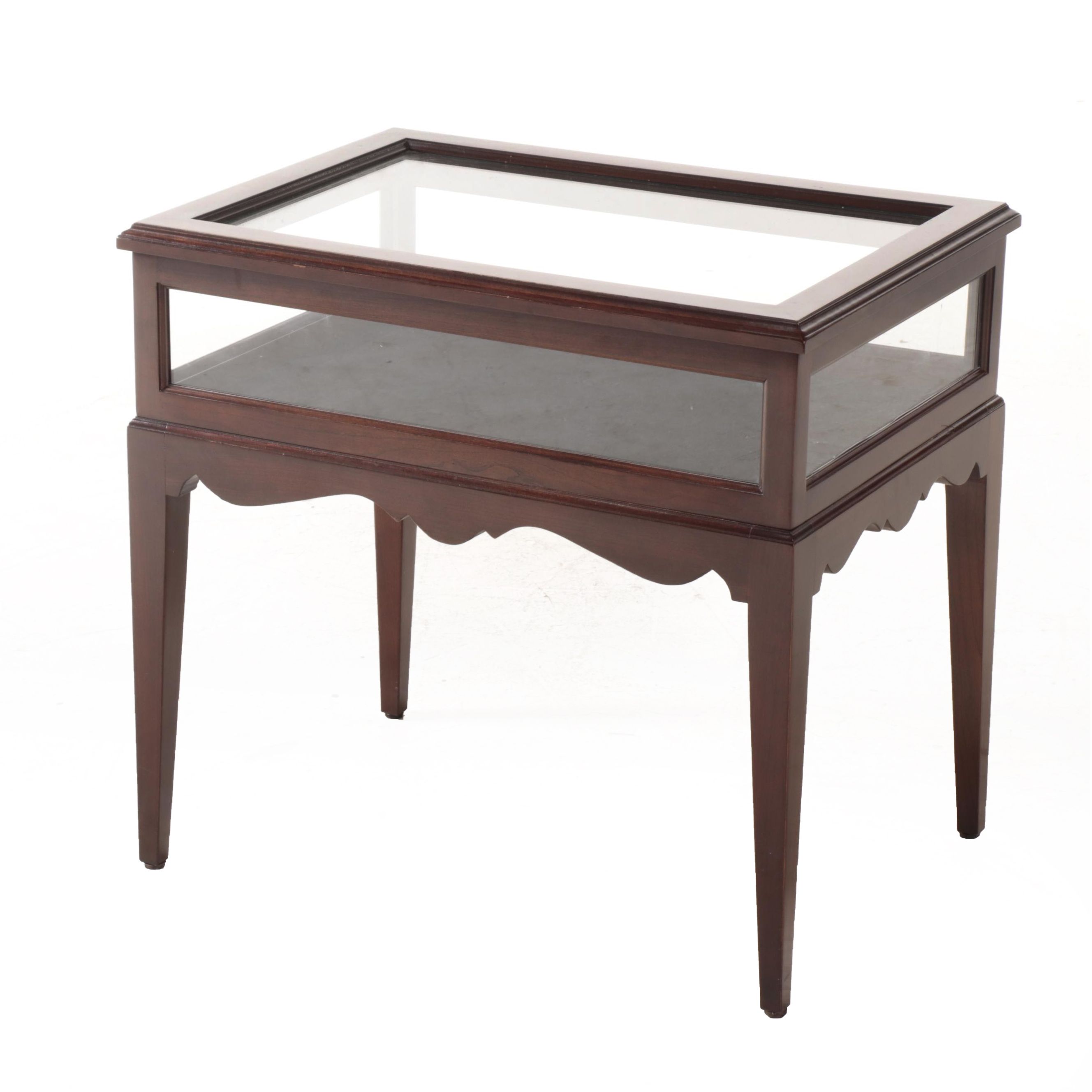 Contemporary Mahogany Finish LiftTop Display Case Side Table EBTH