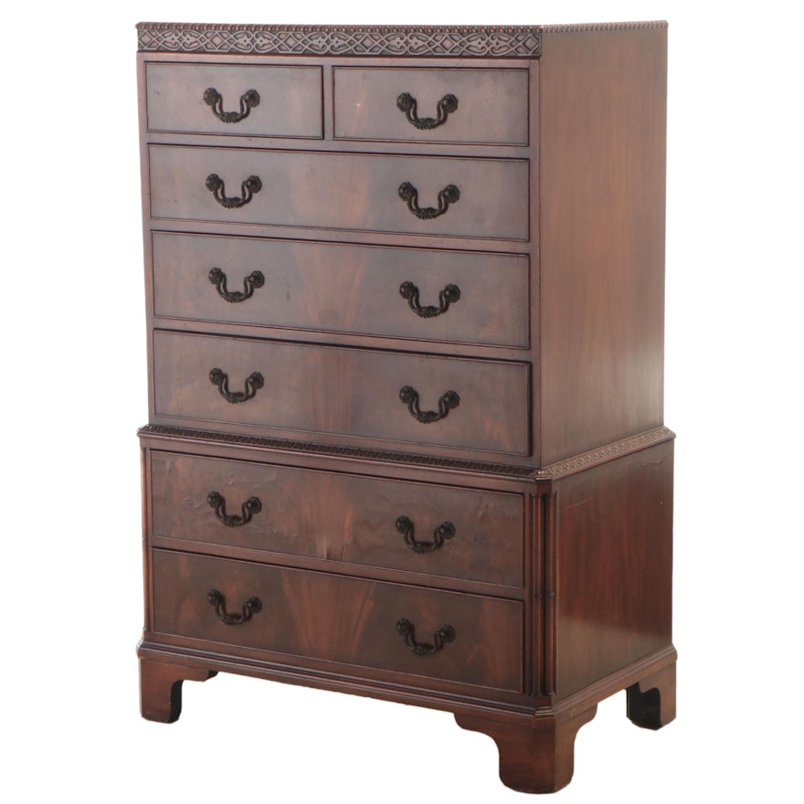 Chippendale Style Mahogany Chest of Drawers, Mid 20th Century