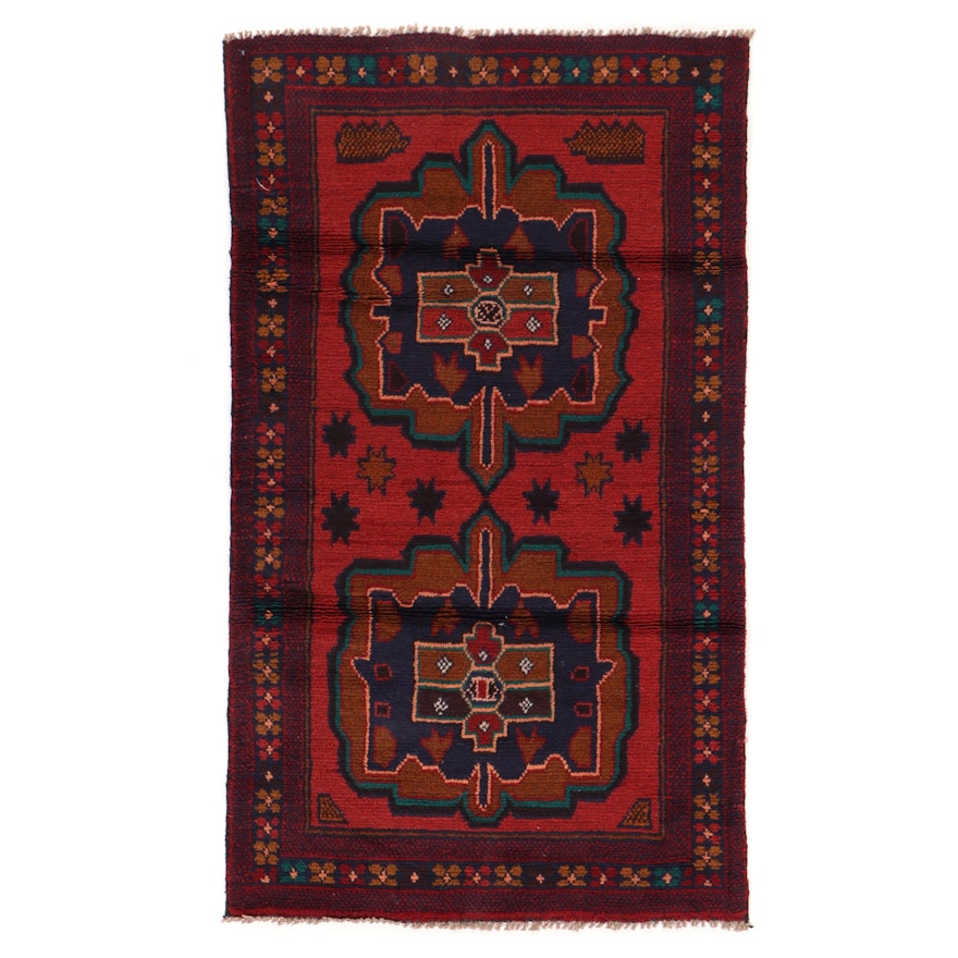 2'6 x 4'5 Hand-Knotted Afghan Turkmen, 2000s
