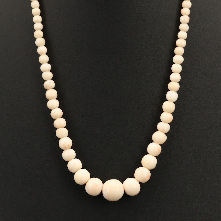 Coral Graduated Bead Necklace