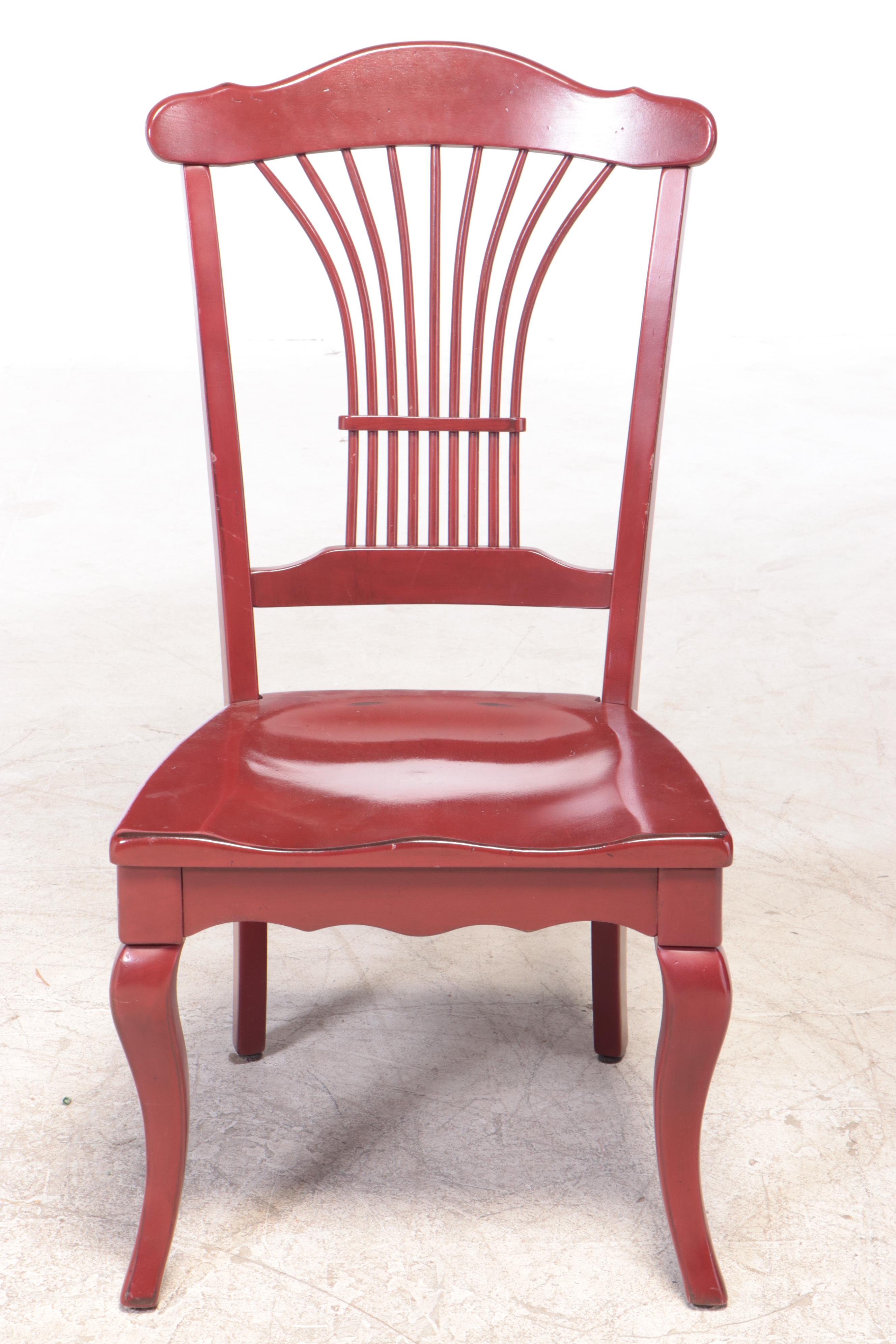 Six Nichols & Stone PaintedWood Dining Chairs EBTH