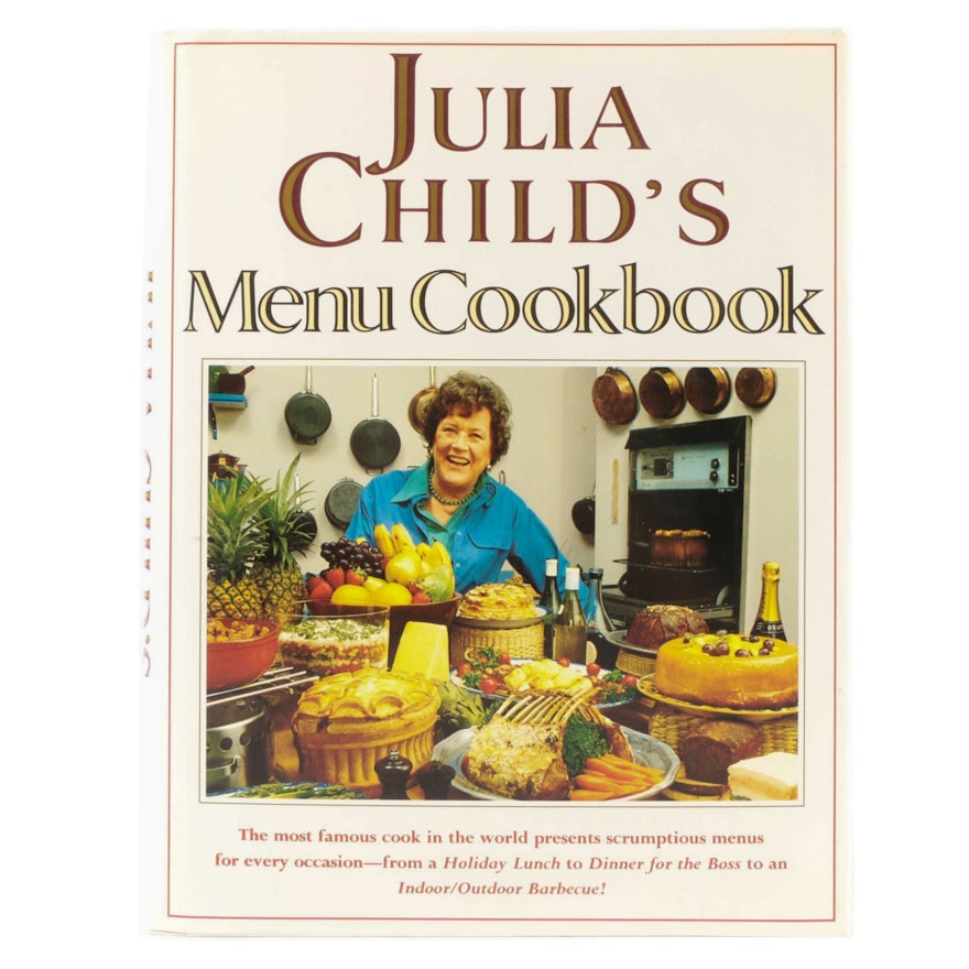Signed First Edition "Julia Child's Menu Cookbook" by Julia Child, 1991