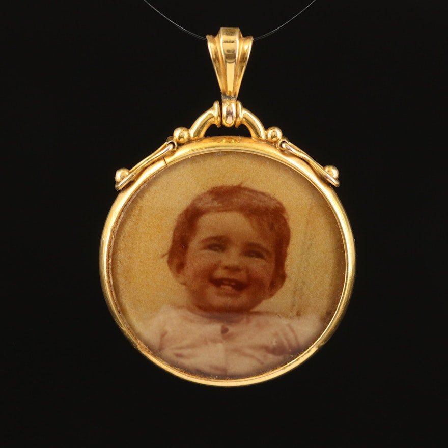 Vintage Child Portrait Pendant