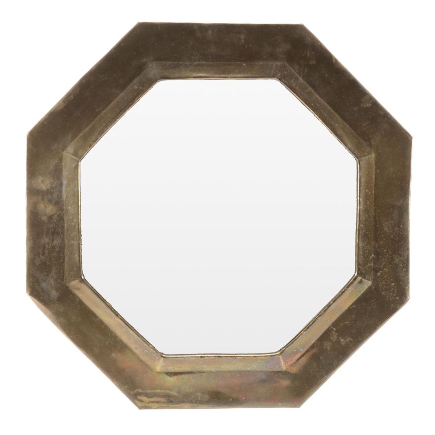 Brass Hexagonal Wall Mount Mirror