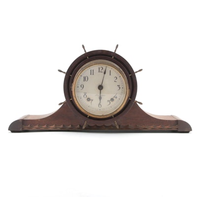 Seth Thomas Ships Wheel Tambour Mantel Clock, Early to Mid 20th Century