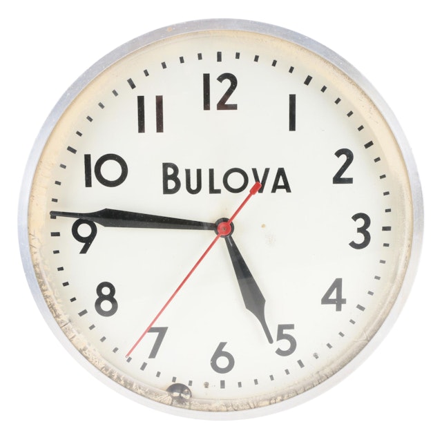 Bulova Illuminated Electric Wall Clock Barnebys