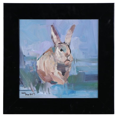 Jose Trujillo Oil Painting "The Bunny," 2021