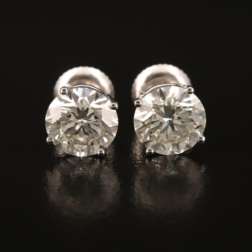 14K 3.08 CTW Diamond Stud Earrings