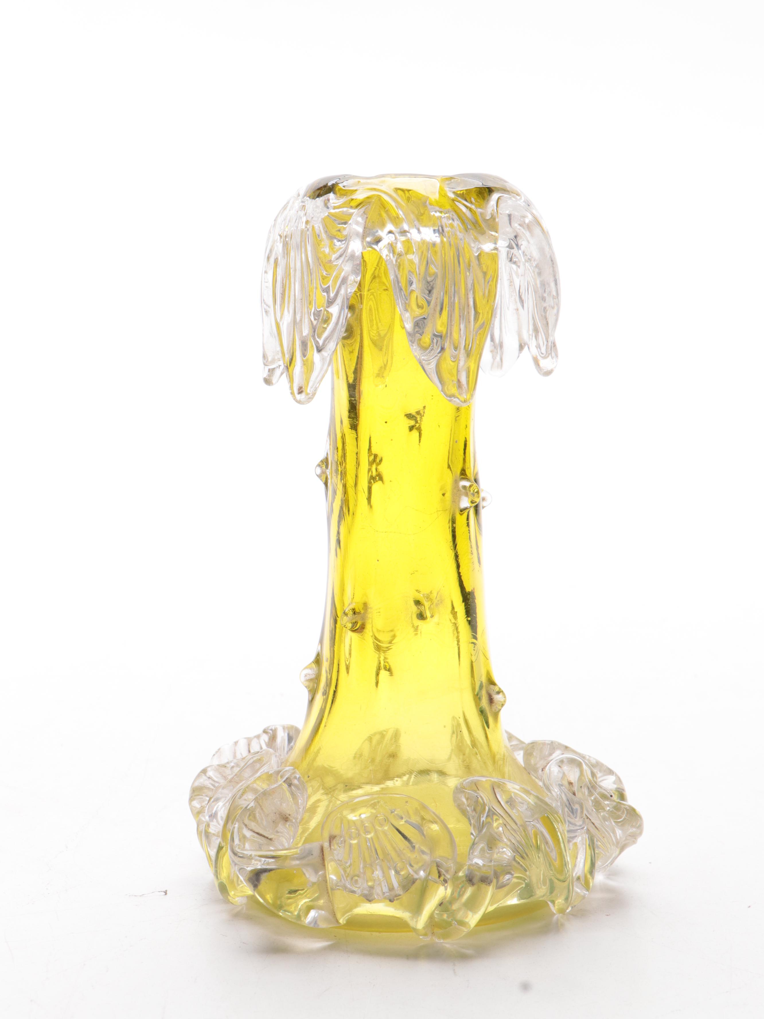 Edward Hald for Orrefors Globe Vase with Applied Flower Blown Glass